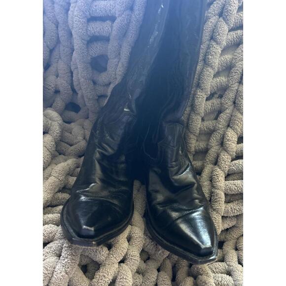 Dan Post women's Western Boots Black Leather Embroidered Sz 7M Cowgirl Festival - Picture 6 of 12